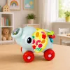 LEAN TOYS Giocattolo sensoriale auto elefante interattivo per bambini piccoli grigio