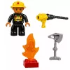 LEAN TOYS Camion dei pompieri motorizzato con pompiere set mattoncini