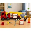 LEAN TOYS Camion dei pompieri motorizzato con pompiere set mattoncini