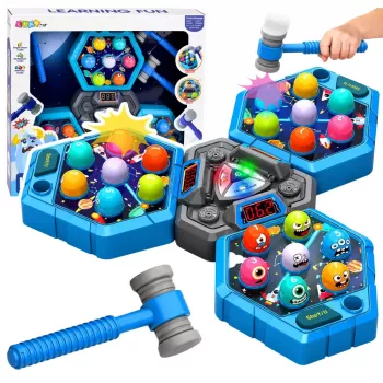 LEAN TOYS Gioco arcade Whack-A-Mole creature per 3 giocatori, 3 modalità, martelli luminosi