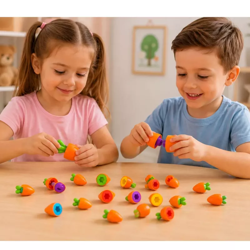 LEAN TOYS Gioco educativo ordinamento carote forme colori abbinamento 12 pezzi
