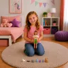 LEAN TOYS Bambola Anlily viaggiatrice con cane e zaino e set accessori