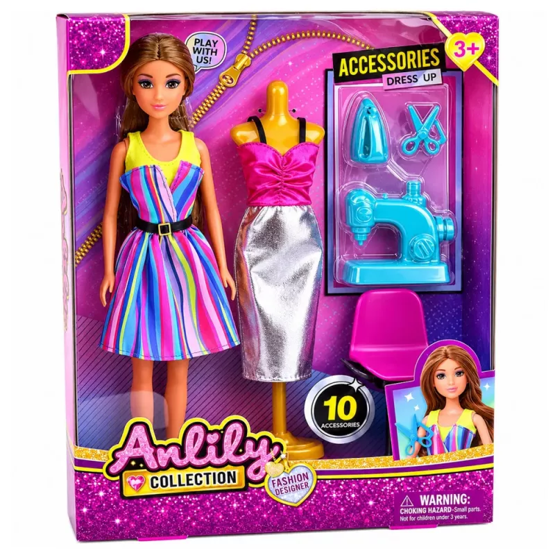 LEAN TOYS Anlily stilista abiti sarta macchina da cucire manichino bambola set