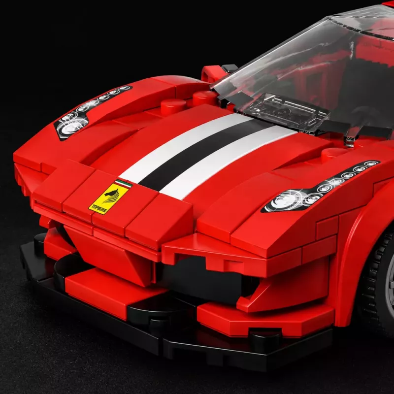 LEAN TOYS Mattoncini costruzione auto sportiva auto da corsa vetrina rossa 364 pezzi