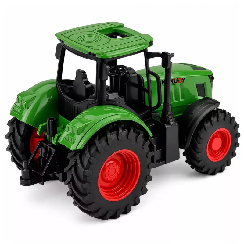 LEAN TOYS Trattore agricolo ruote in gomma verde 1:24