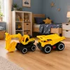 LEAN TOYS Set veicoli da cantiere escavatore dumper con luci e suoni giallo