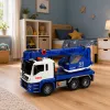 LEAN TOYS Camion con gru da cantiere regolabile luci e suoni - blu