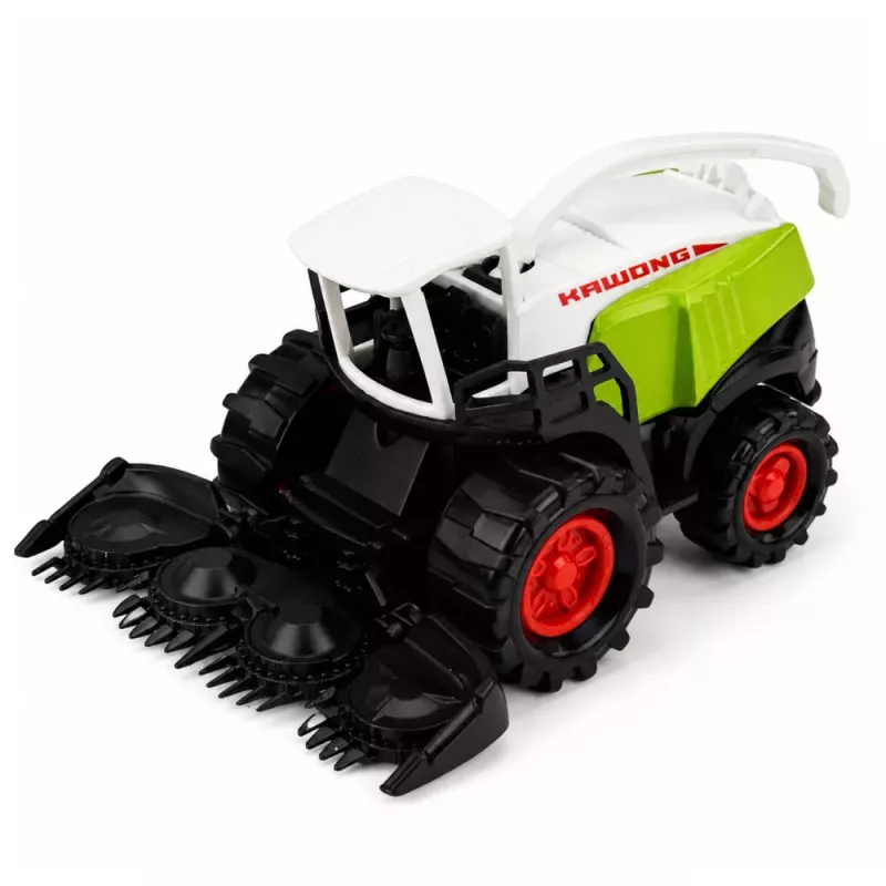 LEAN TOYS Set veicoli agricoli trattore trincia rimorchi 1:68 4 pz.
