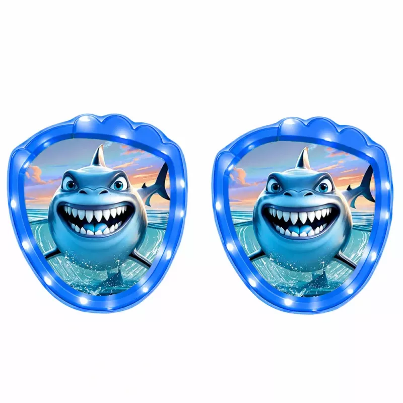 LEAN TOYS Gioco Arcade di Lancio, Presa, Racchetta, Palline Luminose, Squalo LED