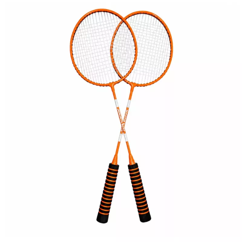 LEAN TOYS Set Badminton, 3 Racchette, Volani, Borsa Arancione