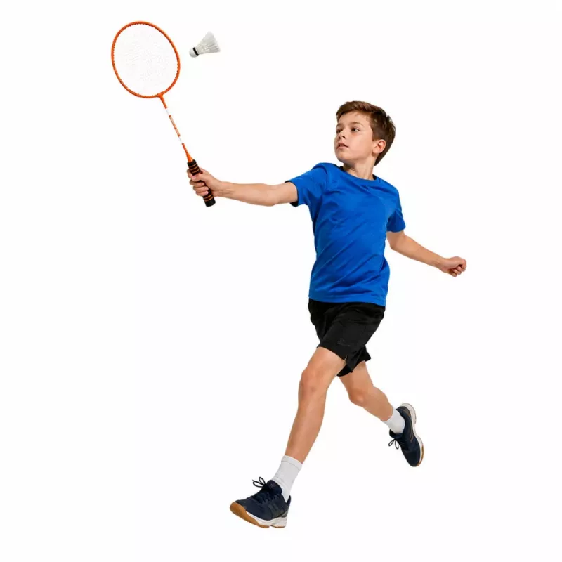 LEAN TOYS Set Badminton, 3 Racchette, Volani, Borsa Arancione
