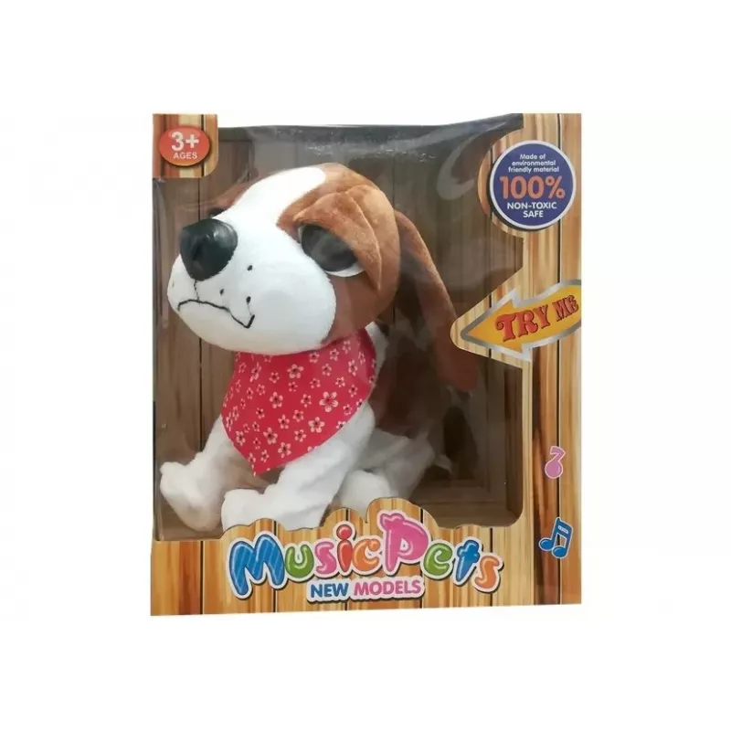 LEAN TOYS cane interattivo al guinzaglio, abbaia, scodinzola, sensori