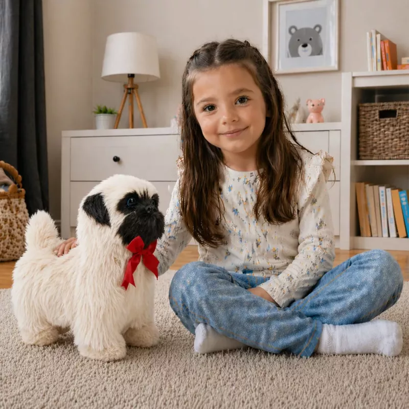 LEAN TOYS cane Carlino interattivo si muove, abbaia