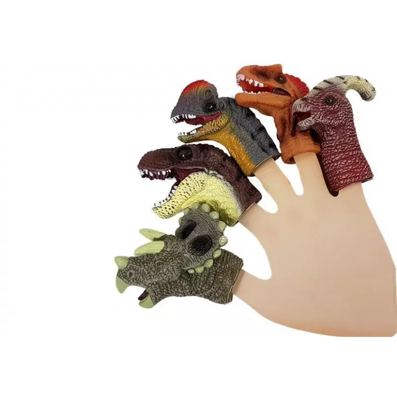 LEAN TOYS burattini da dito dinosauri 5 pezzi