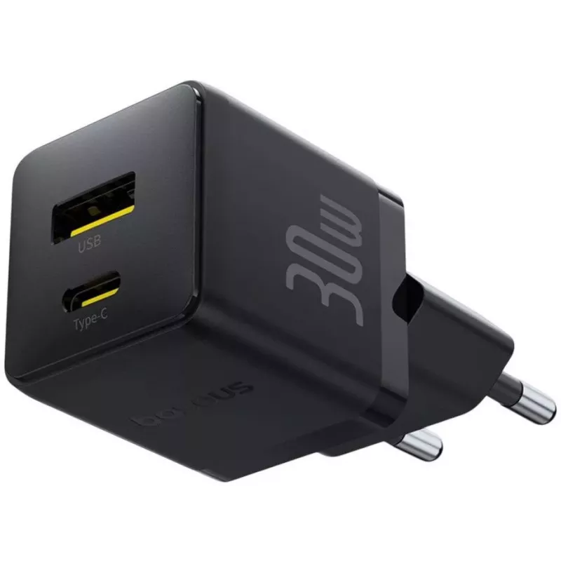 Baseus Palm caricatore USB-C USB-A 30W nero