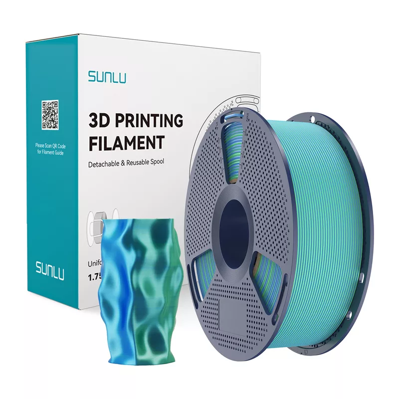 SUNLU PLA+ Silk Dual Color Filament 1,75 mm blu-verde 1 kg