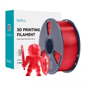 SUNLU PLA+ filamento (Transparent Red) 1,75 mm 1 kg