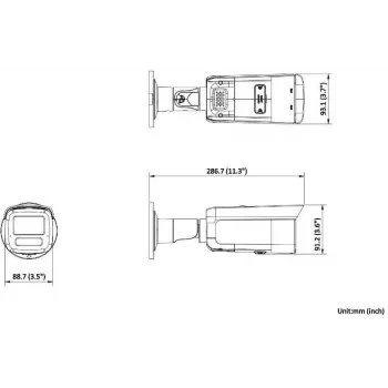 Hikvision DS-2CD2T86G2H-IS2U/SL(2.8mm) 8MP Bullet IP Camera con AcuSense, luce flash e allarme audio