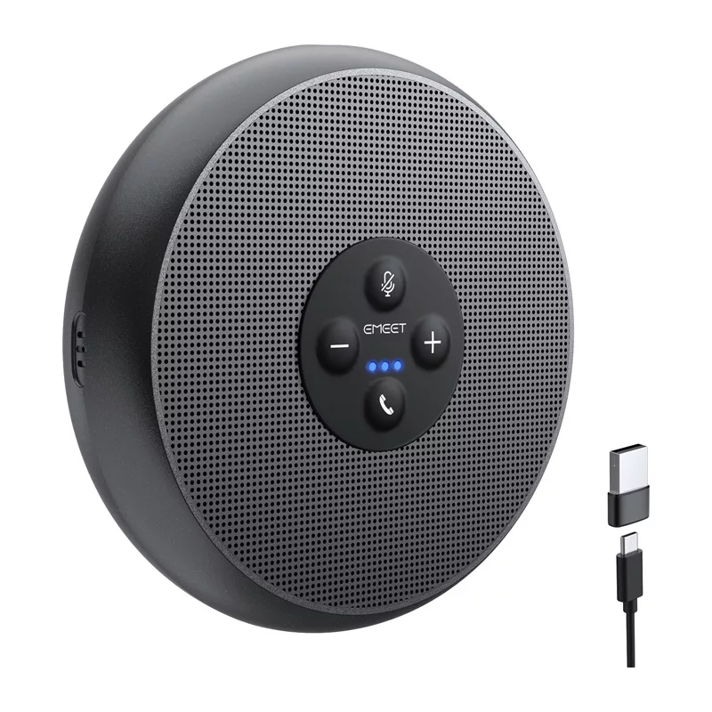 EMEET OfficeCore M1A altoparlante per conferenze - USB-C e Bluetooth 5.0, Riduzione del Rumore IA, Cattura Vocale 360°