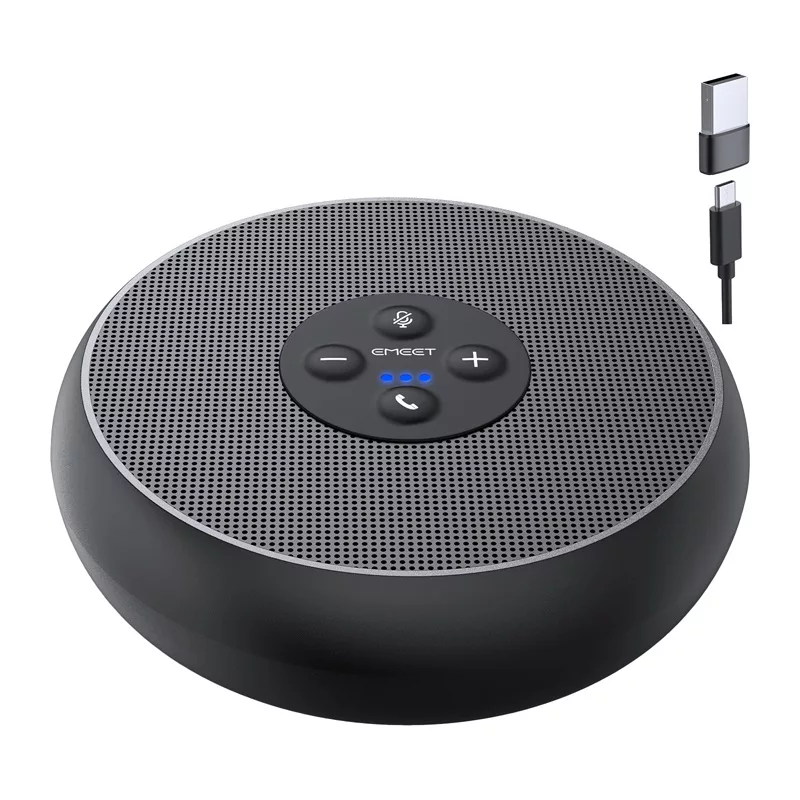 EMEET OfficeCore M1A altoparlante per conferenze - USB-C e Bluetooth 5.0, Riduzione del Rumore IA, Cattura Vocale 360°