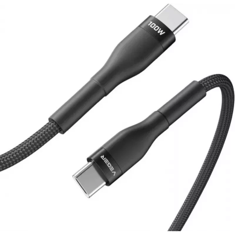 VEGER Cavo USB-C a USB-C PD 100W 1,5m, nero