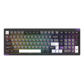 AKKO GEM 02 VIA Tastiera Meccanica Cablata, TKL 87 Tasti, Nero e Argento, Hot-Swappable, RGB, USB-C