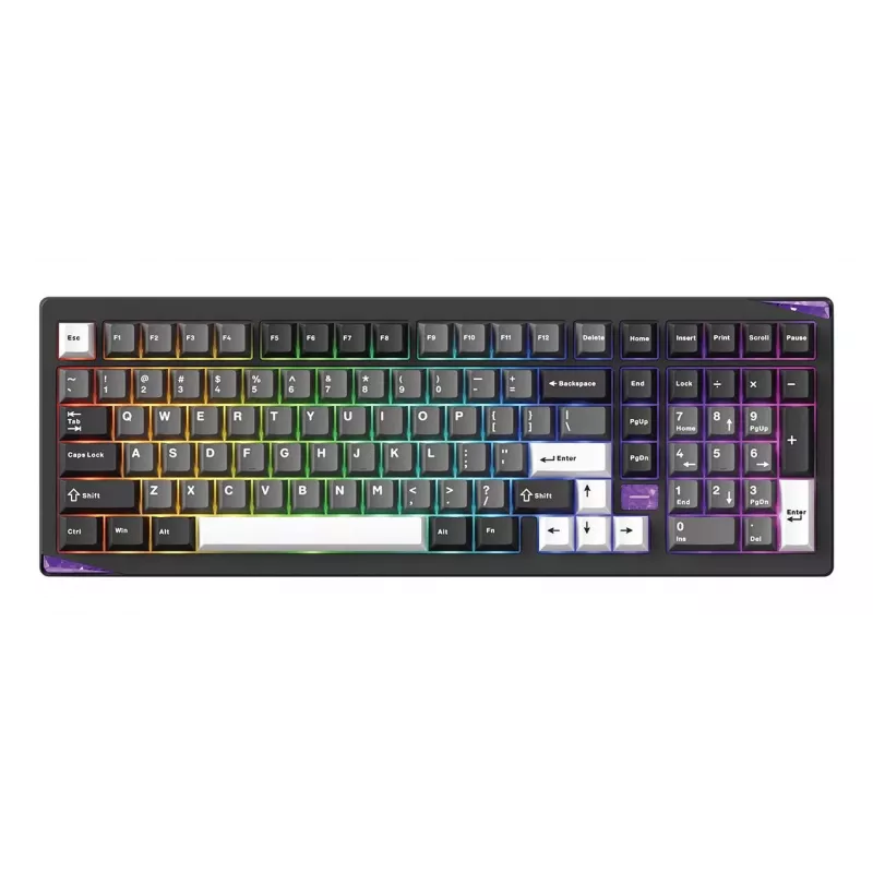 AKKO GEM 02 VIA Tastiera Meccanica Cablata, TKL 87 Tasti, Nero e Argento, Hot-Swappable, RGB, USB-C