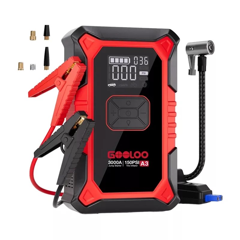 GOOLOO A3 avviatore di emergenza 2-in-1 con compressore 4000A 26800mAh 150 PSI