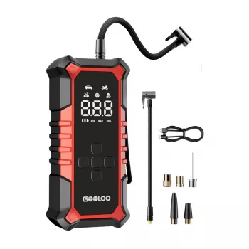 GOOLOO A6 Gear compressore ad aria - gonfiatore digitale per pneumatici con 150 PSI, batteria 6000mAh, torcia LED, ricarica USB-C