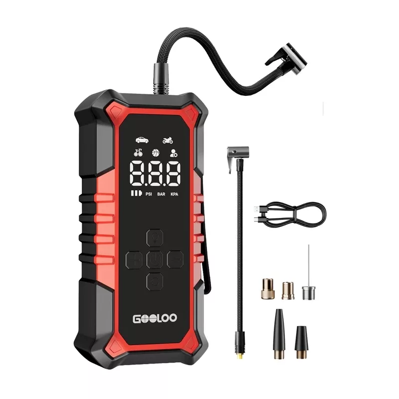 GOOLOO A6 Gear compressore ad aria - gonfiatore digitale per pneumatici con 150 PSI, batteria 6000mAh, torcia LED, ricarica USB-C