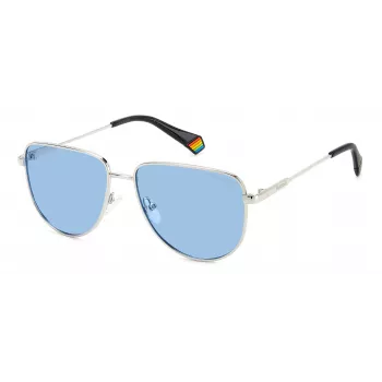 Polaroid PLD6196SX010 occhiali da sole unisex quadrati - montatura nera lente grigia polarizzata 56 mm
