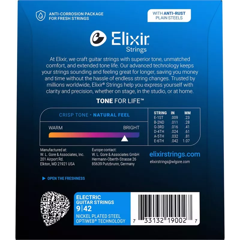 Corde per chitarra elettrica Elixir 12000 Super Light (9-42) PW