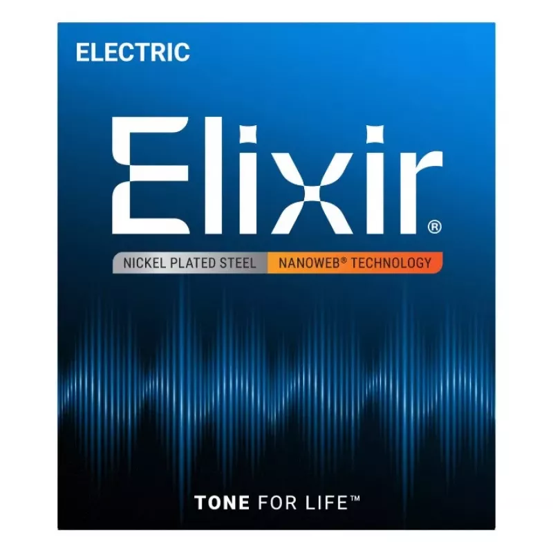 Corde per chitarra elettrica Elixir Strings 12002 Nanoweb, Super Light .009-.042, confezione da 6