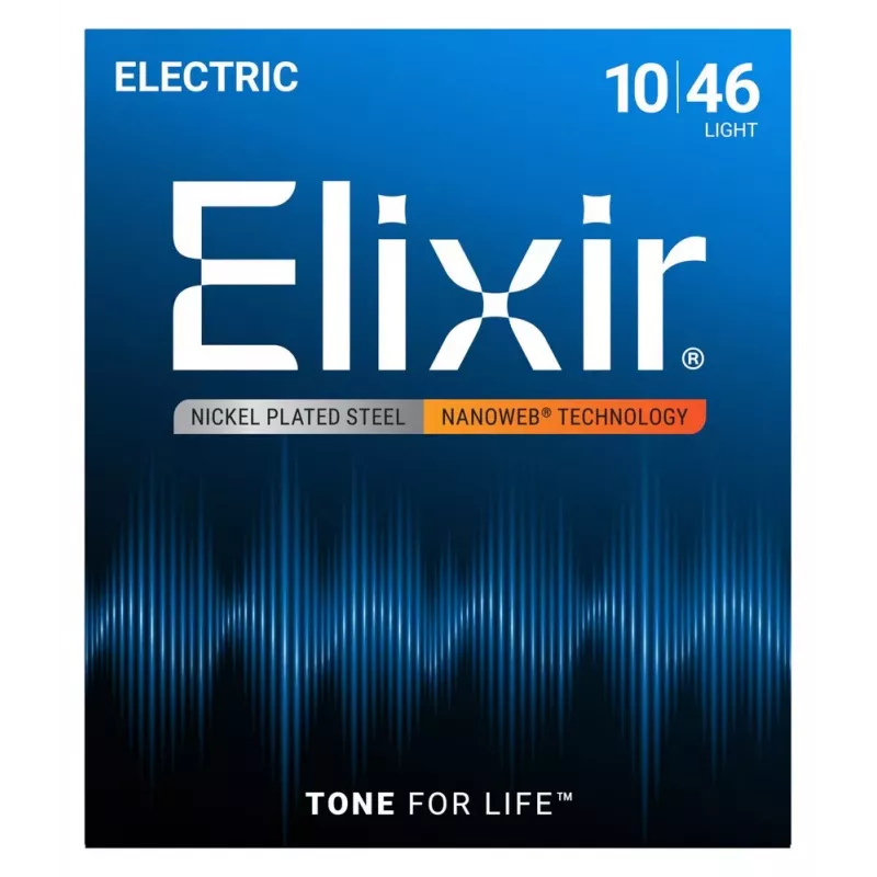 Corde per chitarra elettrica Elixir 12052 Nanoweb Light (10-46)