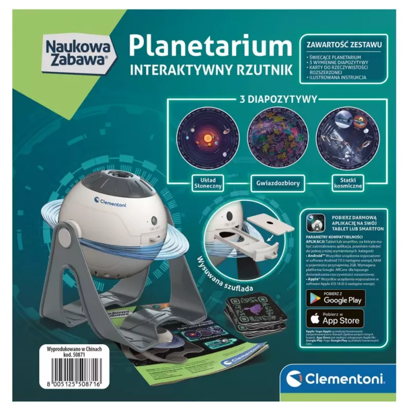 Clementoni Proiettore Planetario Interattivo Lingua Polacca 50871
