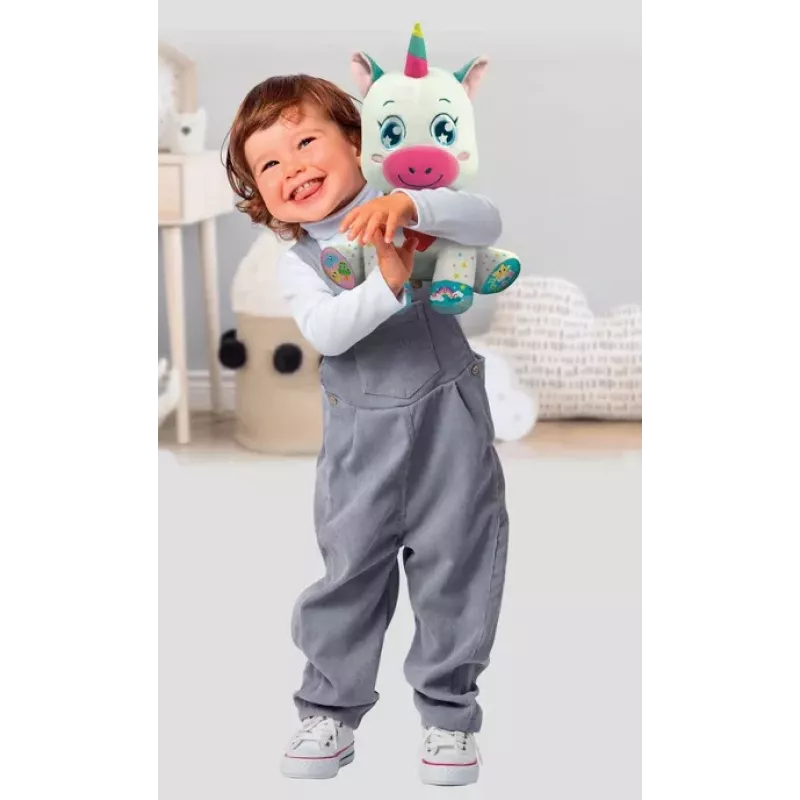 Clementoni Sweet Peluche Interattivo Unicorno Luci & Canta Lingua Polacca 50937