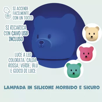 Koala Games G2535 Lampada in silicone orso ricaricabile