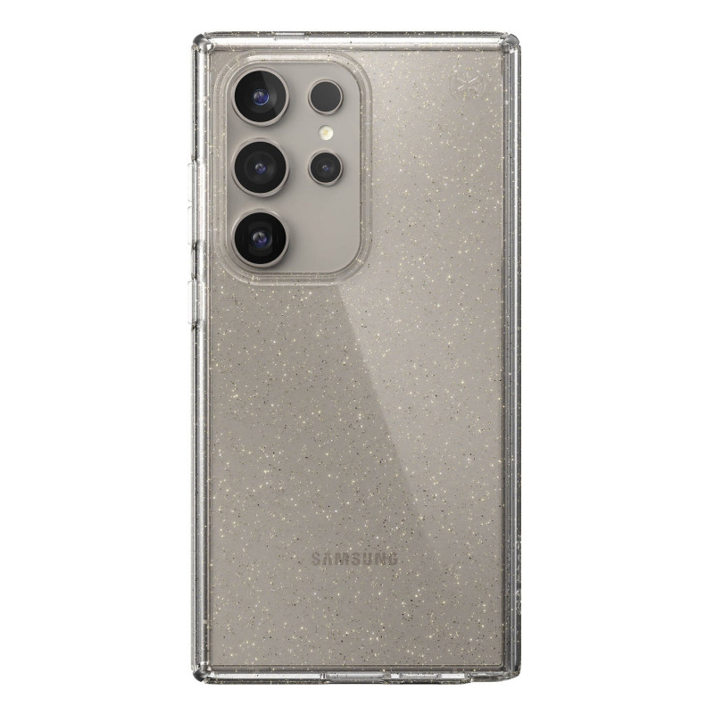 Speck Presidio Lux Custodia con glitter per Samsung Galaxy S24 Ultra (trasparente / glitter oro)