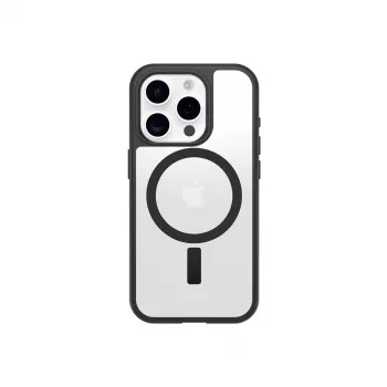 OtterBox React Series Custodia MagSafe per Apple iPhone 16 Pro - Black Crystal (trasparente/nero)