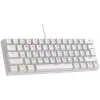 Rampage PLOWERK60 Tastiera meccanica gaming 60% bianca con switch blu RGB USB-C