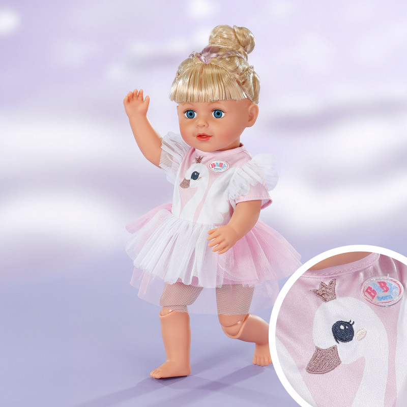 ZAPF CREATION BABY born vestito cigno 43cm outfit per bambola