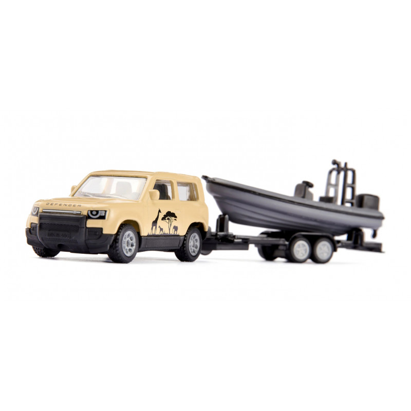 SIKU Blister Land Rover Defender Safari con gommone