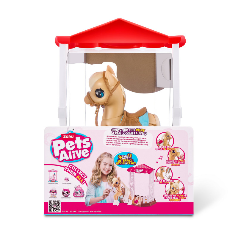 Zuru Pets Alive Magical Pony con stalla – giocattolo elettronico interattivo unicorno