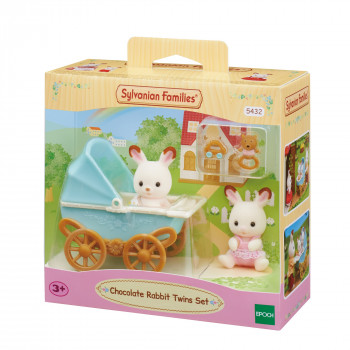 EPOCH Sylvanian Families gemelli coniglio cioccolato con passeggino