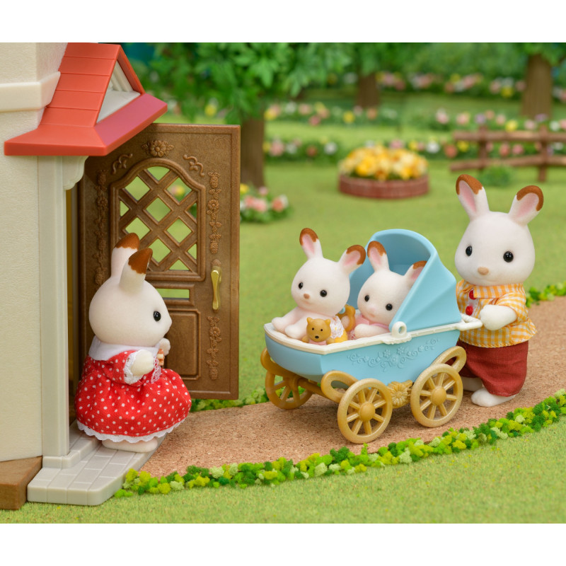 EPOCH Sylvanian Families gemelli coniglio cioccolato con passeggino