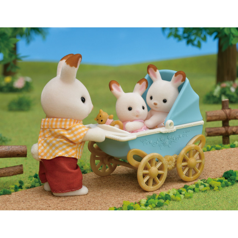 EPOCH Sylvanian Families gemelli coniglio cioccolato con passeggino