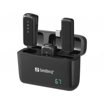 SANDBERG Streamer USB-C Wireless Mic x2 - Set doppio microfono - 20 Hz - 20 kHz