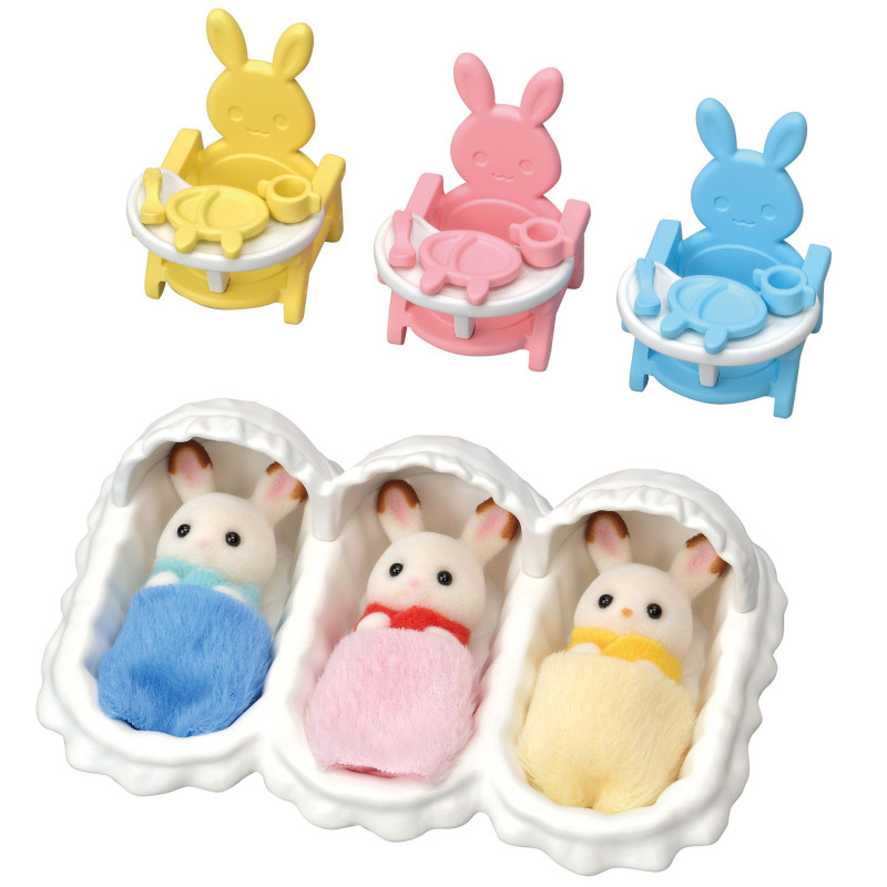 Sylvanian Families set starter tre gemelli - set gioco accessori per la cura dei bebè
