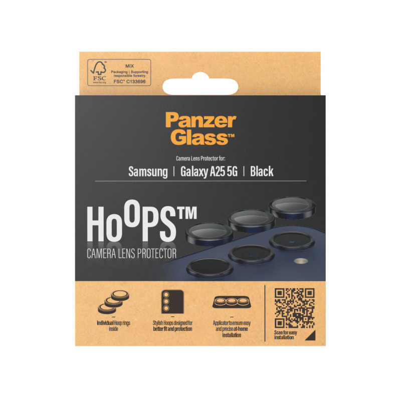 PanzerGlass Hoops protezione per obiettivo fotocamera per Samsung Galaxy A25 5G, nero