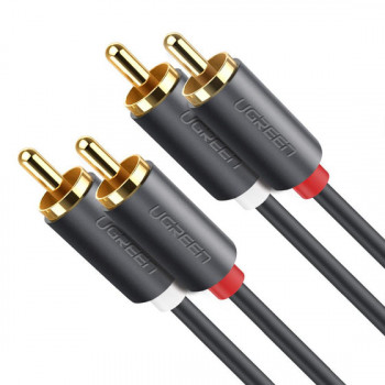 UGREEN AV104 cavo audio 2x connettore maschio RCA a 2x connettore maschio RCA 2m nero